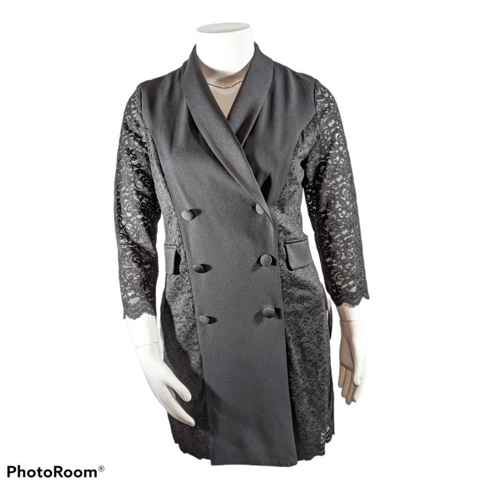 NWT Women Prelude Stylish Lace Trim Full Coat